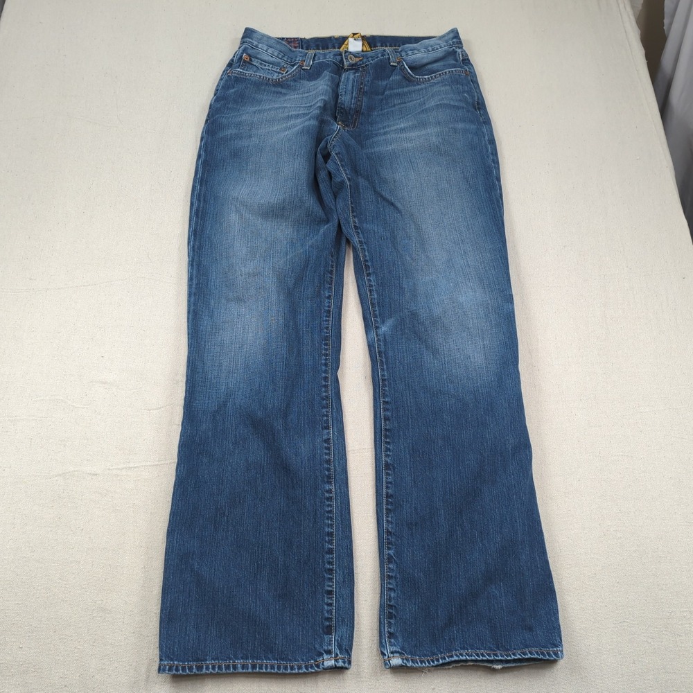 Lucky Brand Jeans Mens 34x32 Blue Ashbury 181 Straight Casual Distressed